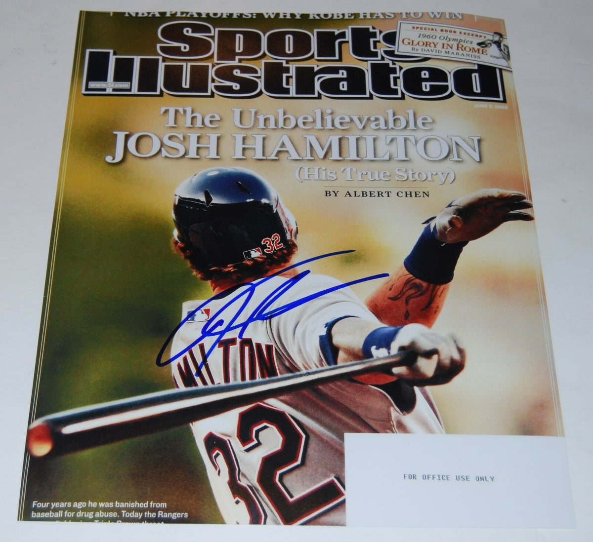 JOSH HAMILTON signed (TEXAS RANGERS) Sports Illustrated 11X14 photo W/COA #1