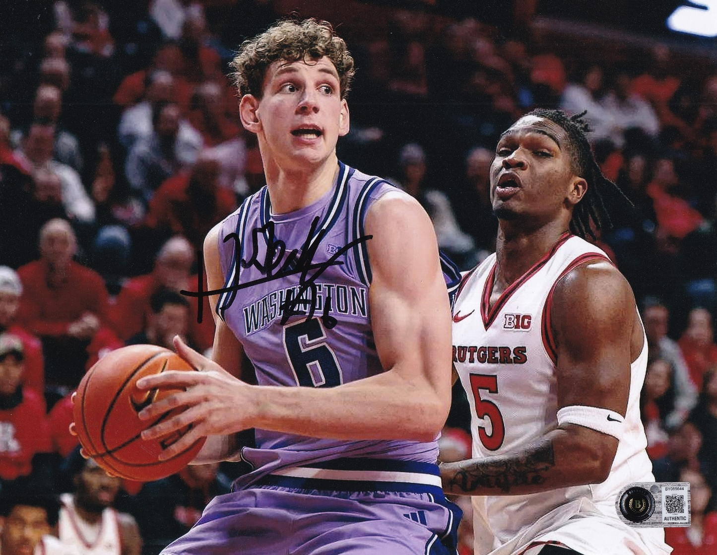 HANNES STEINBACH signed (WASHINGTON HUSKIES) basketball 8X10 BECKETT BY085644