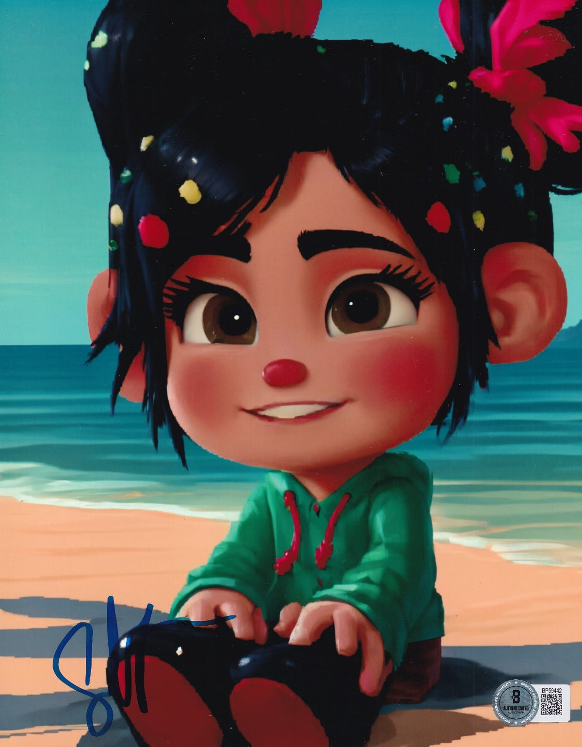 SARAH SILVERMAN signed (WRECK IT RALPH) movie 8X10 photo BECKETT BAS BP59442