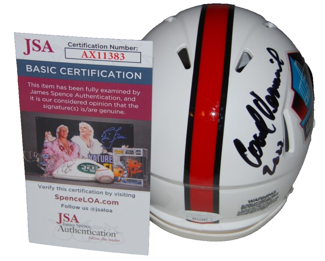 DICK VERMEIL signed (HALL OF FAME) Rams mini football helmet JSA AX11383