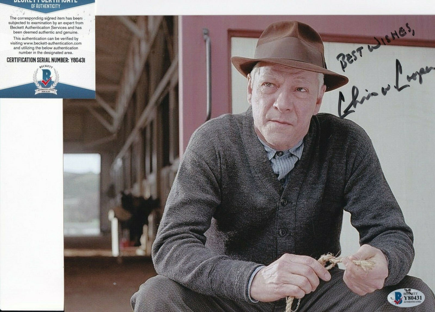 CHRIS COOPER signed (SEABISCUIT) Tom Smith Movie 8X10 photo BECKETT BAS Y80431