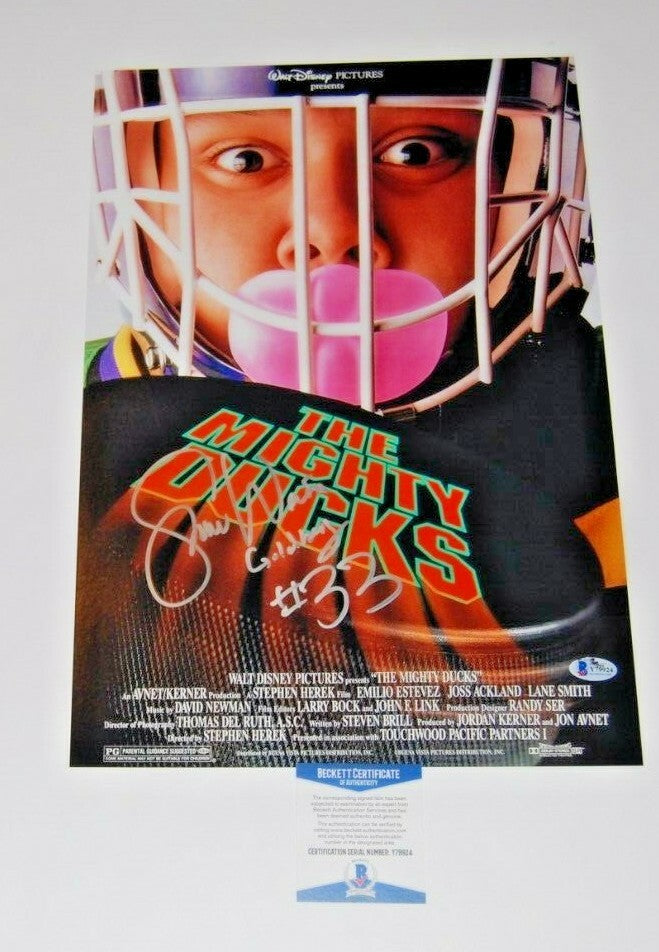 SHAUN WEISS signed (MIGHTY DUCKS) Movie 12X18 photo *Goldberg* BECKETT BAS #2