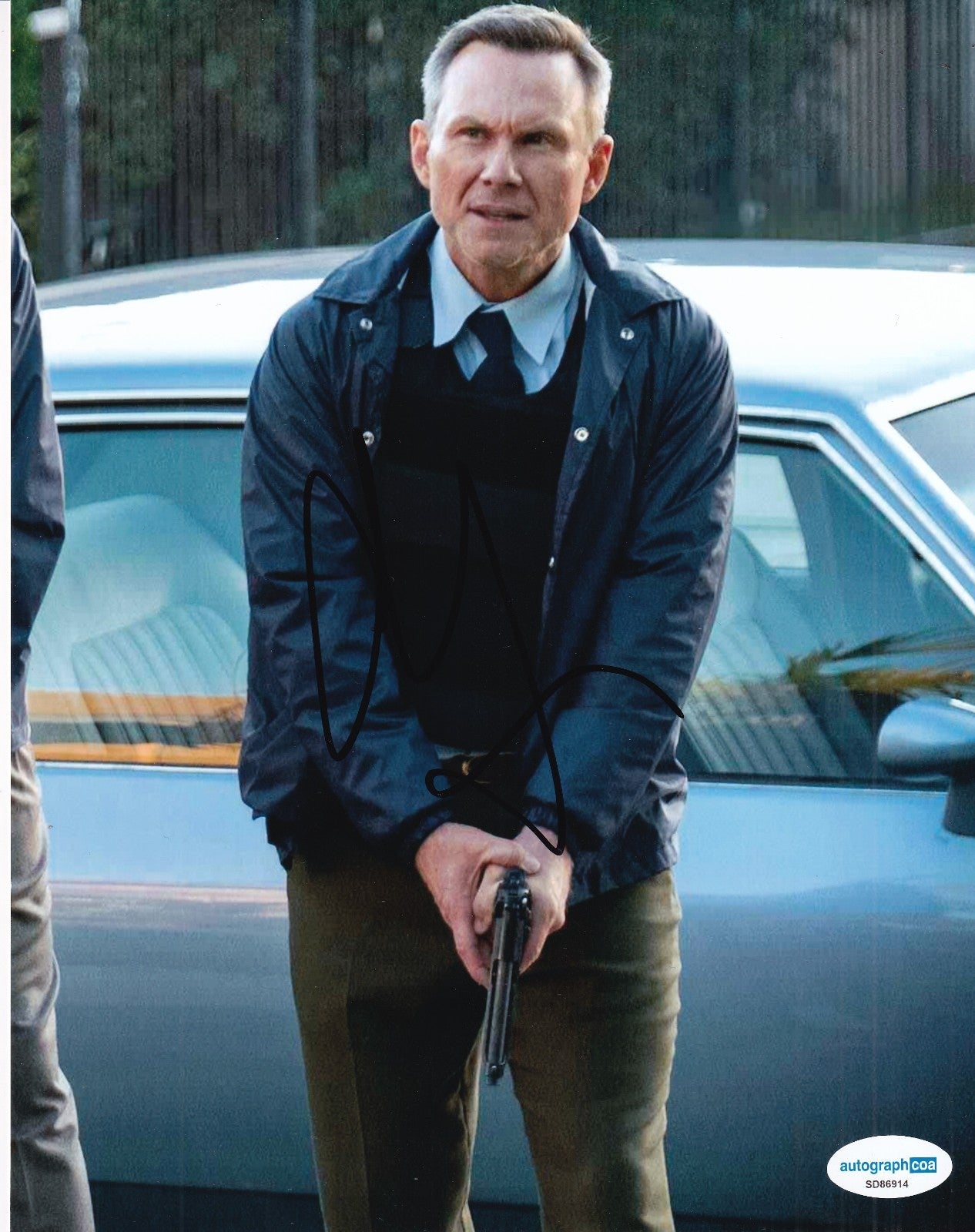 CHRISTIAN SLATER signed (DEXTER) Harry Morgan TV SHOW 8X10 photo ACOA SD86914