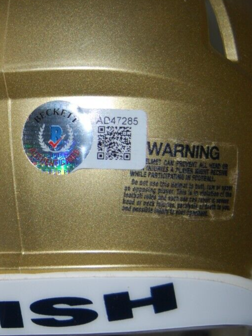 DAVID ANSPAUGH signed (NOTRE DAME IRISH) MINI HELMET *Rudy* BECKETT AD47285
