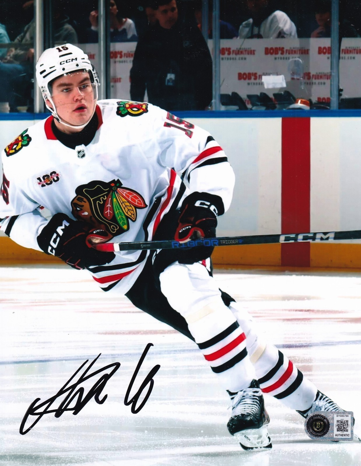 ANTON FRONDELL signed (CHICAGO BLACKHAWKS) Hockey 8X10 photo BECKETT BY085794