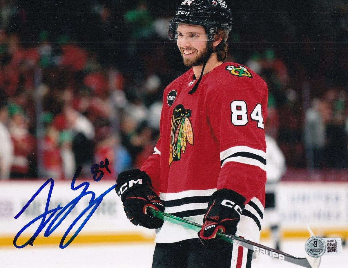 LANDON SLAGGERT signed (CHICAGO BLACKHAWKS) Hockey 8X10 photo BECKETT BR00306