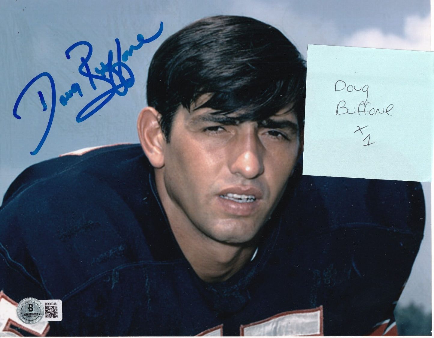 DOUG BUFFONE signed (CHICAGO BEARS) Football 8X10 photo USA BECKETT BR00318