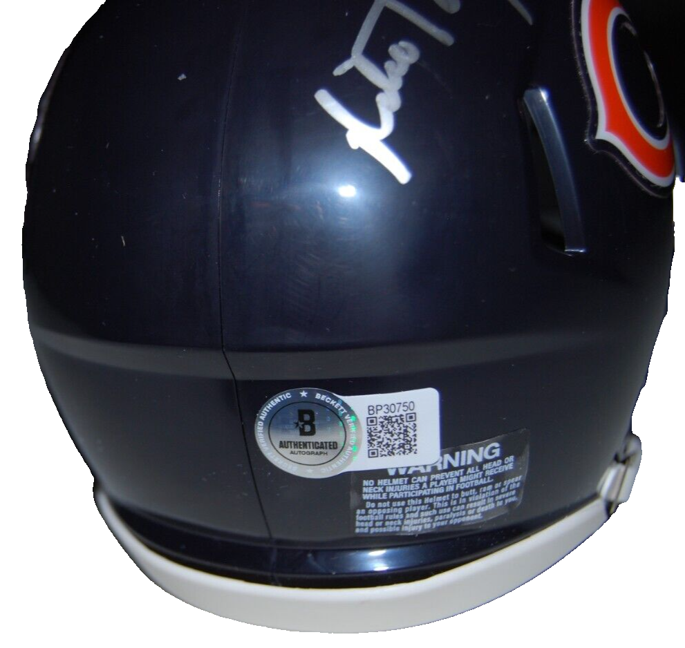 MIKE TOMCZAK signed (CHICAGO BEARS) mini football helmet BECKETT BAS BP30750