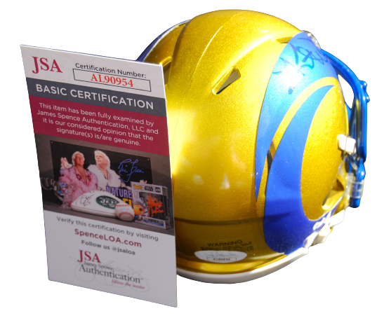KURT WARNER signed (ST LOUIS RAMS) Flash mini football helmet JSA COA AL90954