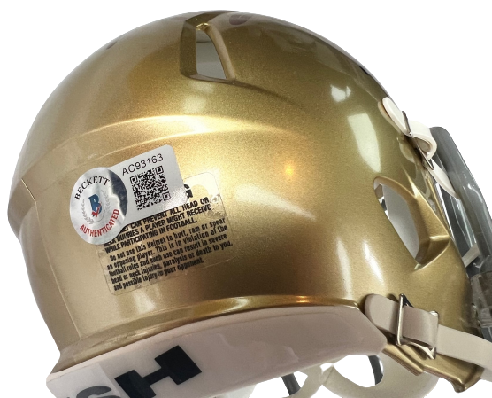 TOM THAYER signed (NOTRE DAME FIGHTING IRISH) mini helmet BECKETT BAS AC93163