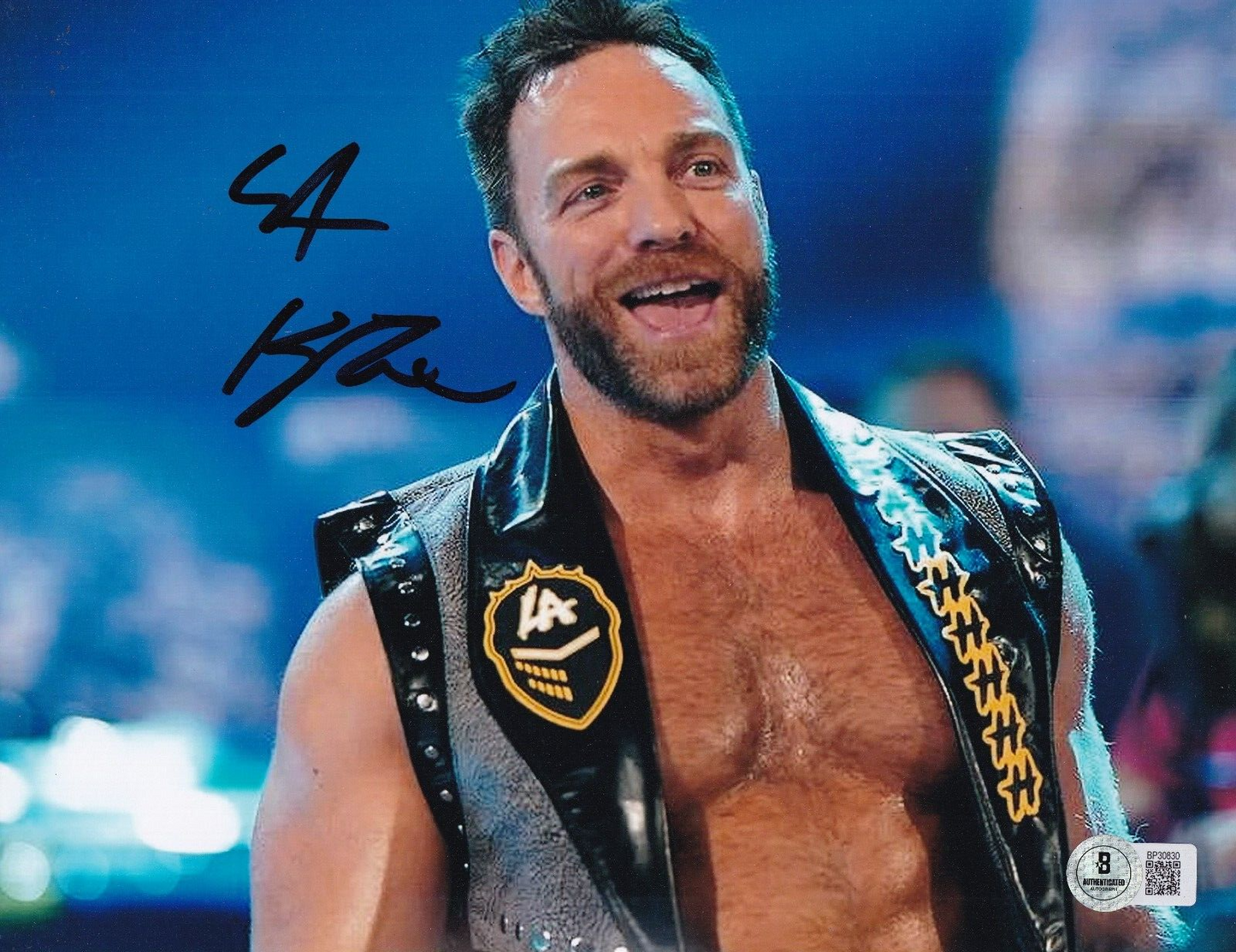 LA Knight signed (WWE) Wrestling Smackdown 8X10 photo BECKETT BAS BP30830