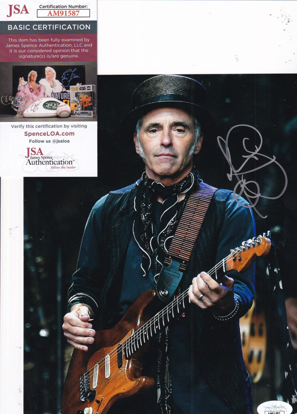 NILS LOFGREN signed (SPRINGSTEEN E-STREET BAND) Music 8X10 photo JSA COA AM91587