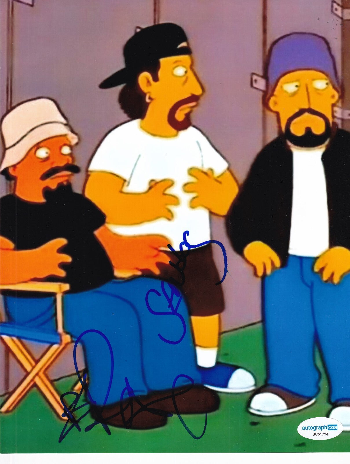 B-REAL and Sen Dog signed (CYPRESS HILL) Simpsons Music 8X10 photo ACOA SC51794