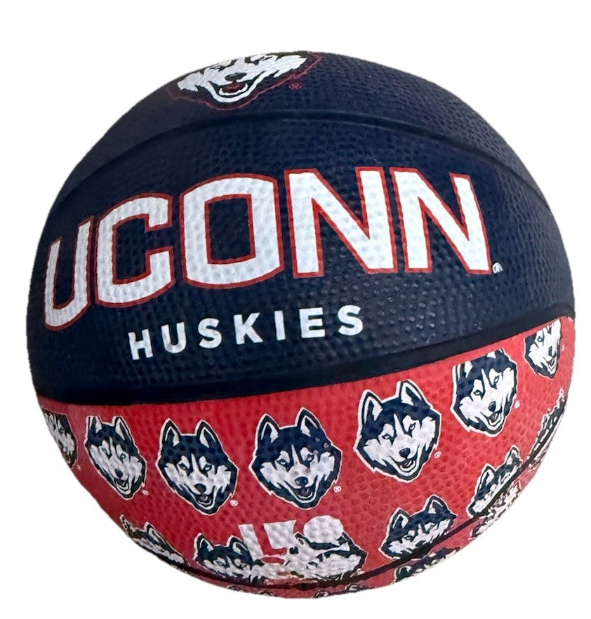 DAN HURLEY signed (U-CONN HUSKIES) Connecticut Mini Rubber logo basketball