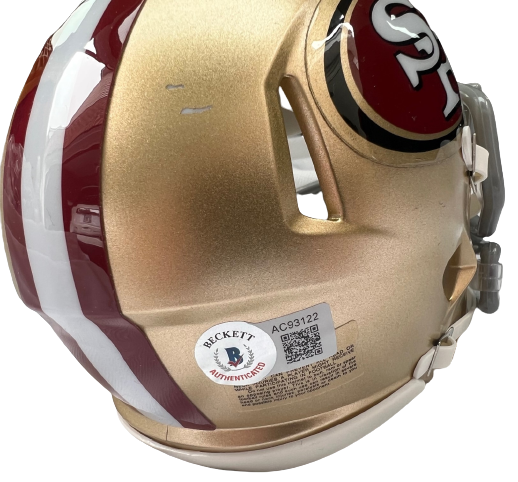 FRANK GORE signed (SAN FRANCISCO 49ERS) mini football helmet BECKETT BAS AC93122