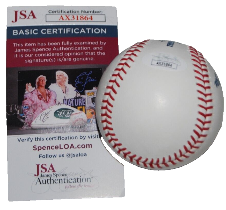 TIM BROWN signed (OAKLAND RAIDERS) Major League OML baseball JSA AX31864