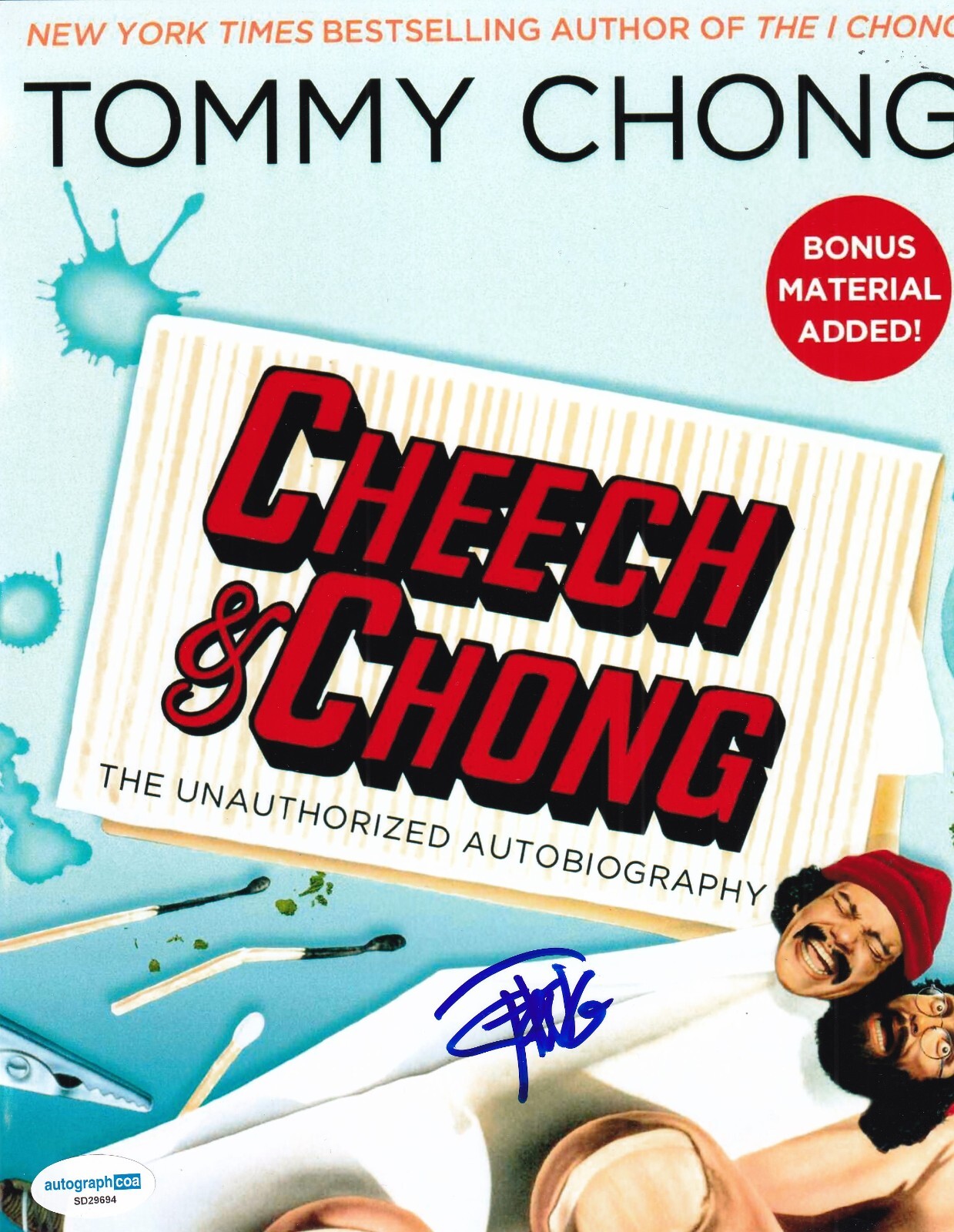 TOMMY CHONG signed (CHEECH & CHONG) Up in Smoke 8X10 photo ACOA SD29694