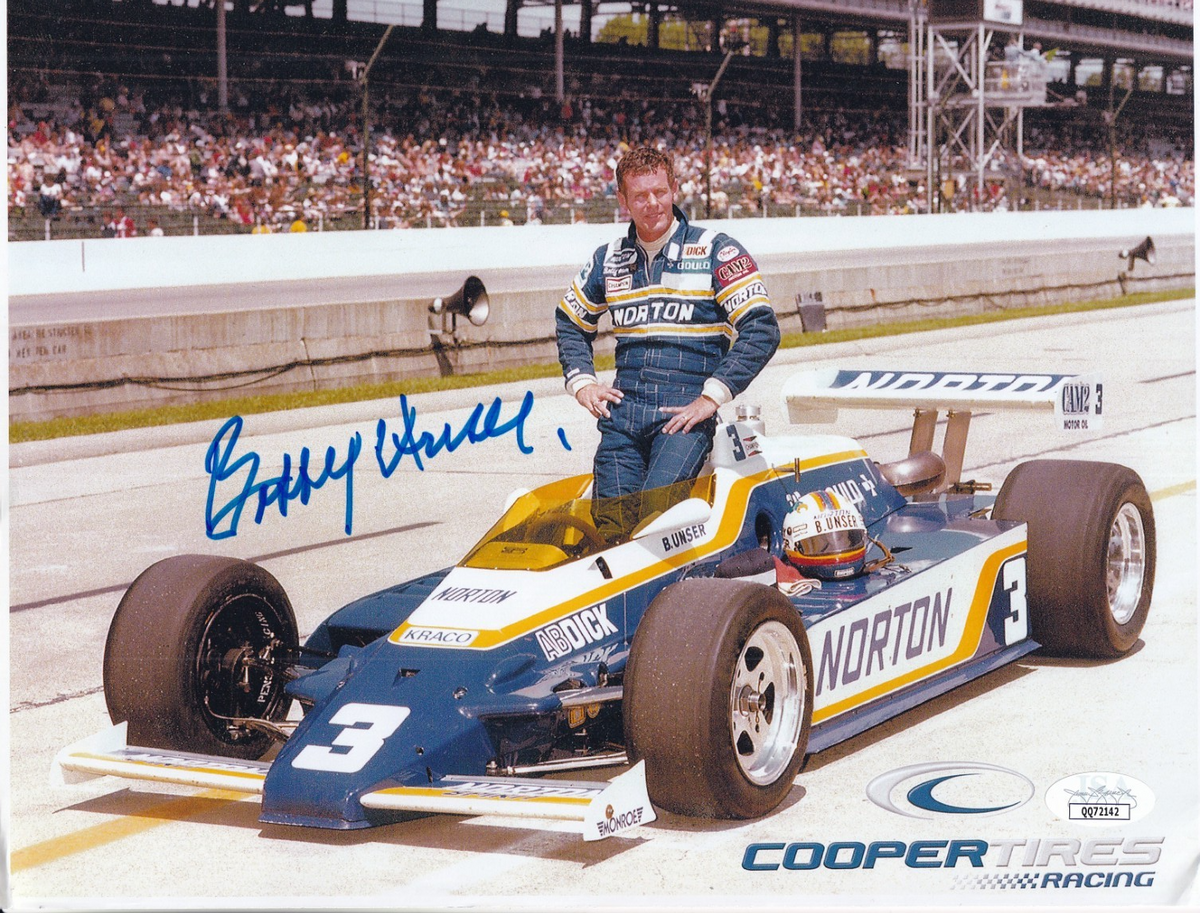 BOBBY UNSER signed (INDY 500 CAR RACING) autographed 8X10 photo JSA QQ72142