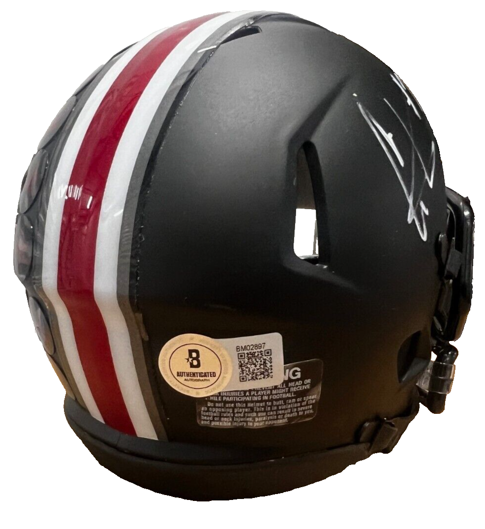 CRIS CARTER signed (OHIO STATE BUCKEYES) mini football helmet BECKETT BM02897