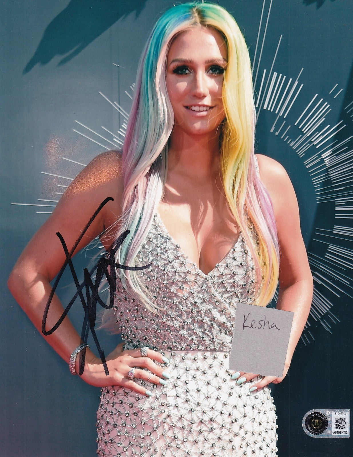 KESHA signed (TIK TOK) Animal Music singer 8X10 photo BECKETT BAS BY085702