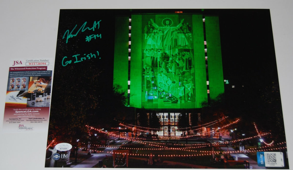 KYLE HAMILTON signed (NOTRE DAME FIGHTING IRISH) 11x14 photo JSA WITNESSED