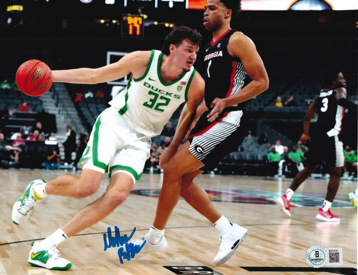 NATE BITTLE signed (OREGON DUCKS) Basketball 8X10 photo BECKETT BAS BV13131