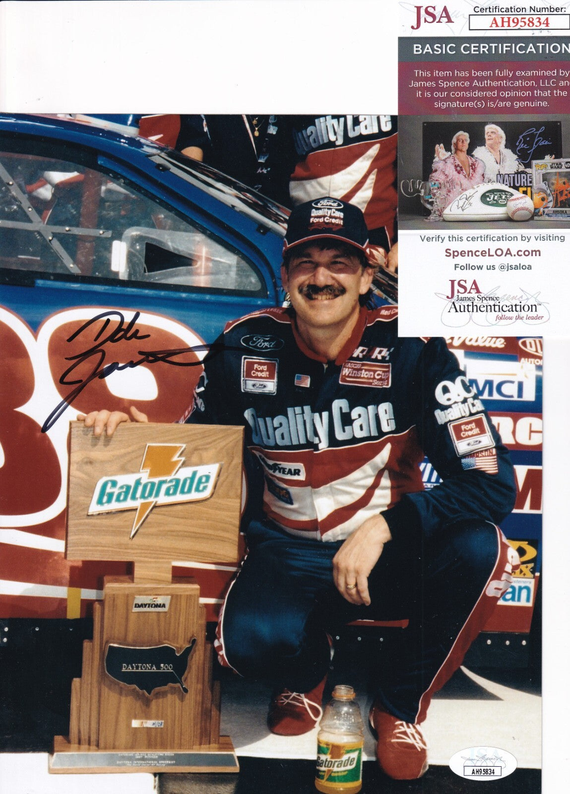 DALE JARRETT signed (NASCAR RACING) autographed 8X10 photo JSA COA AH95834