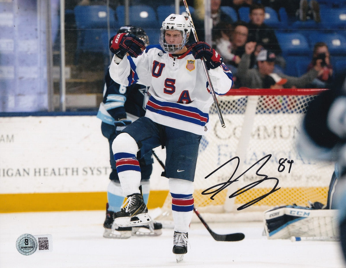 LANDON SLAGGERT signed (TEAM USA) CHICAGO BLACKHAWKS 8X10 photo BECKETT BR00309