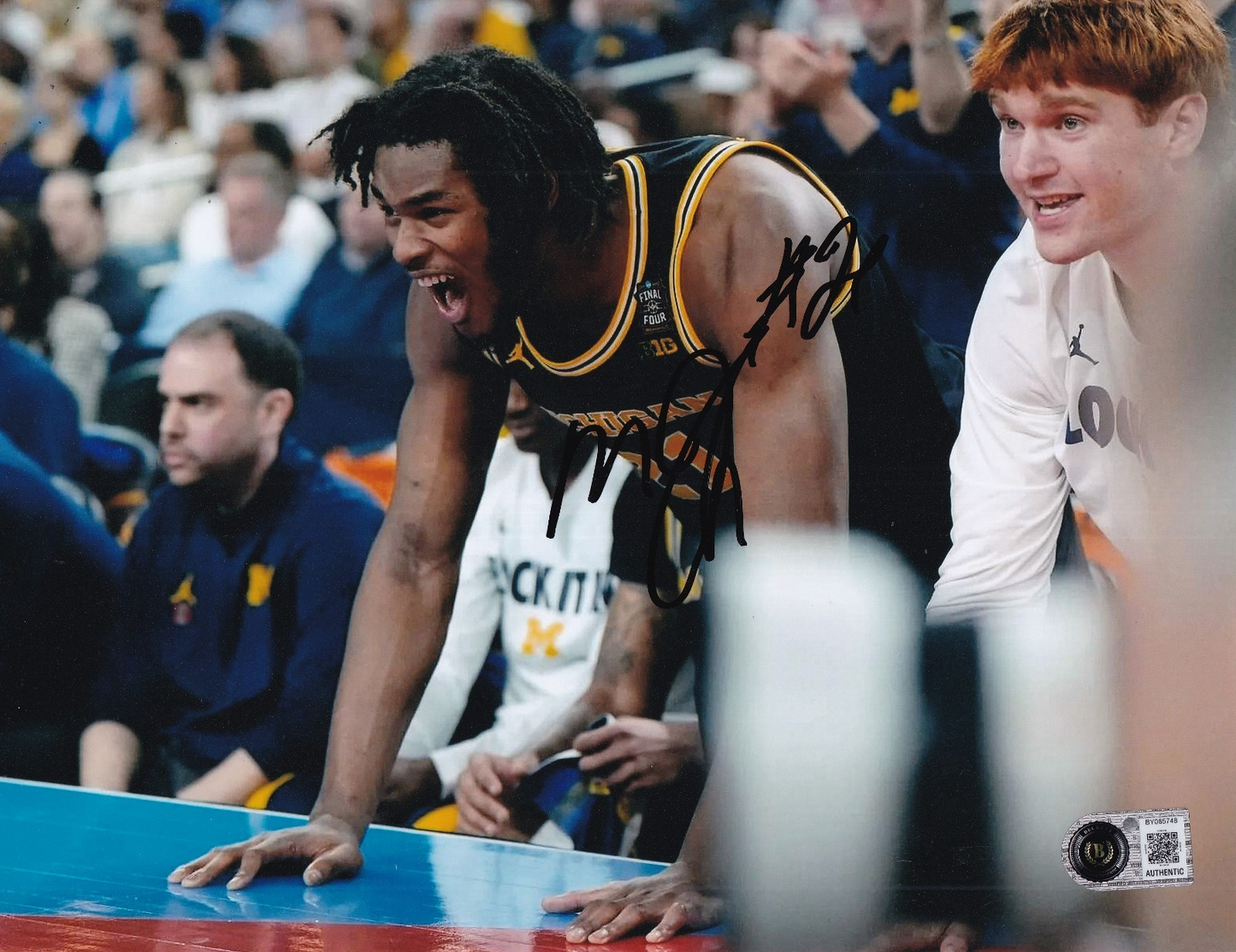 MOREZ JOHNSON JR signed (MICHIGAN WOLVERINES) basketball 8x10 BECKETT BY085748