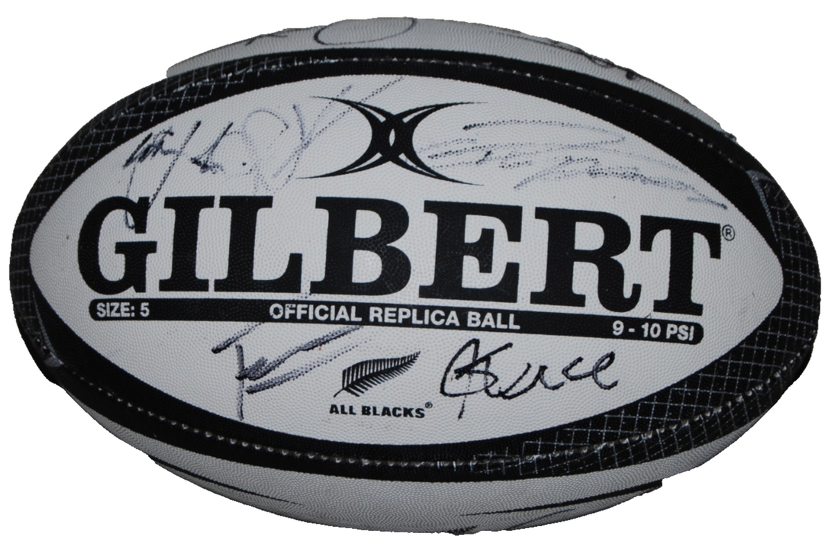 2025-26 NEW ZEALAND ALL BLACKS team signed Gibert match rugby ball W/COA #2