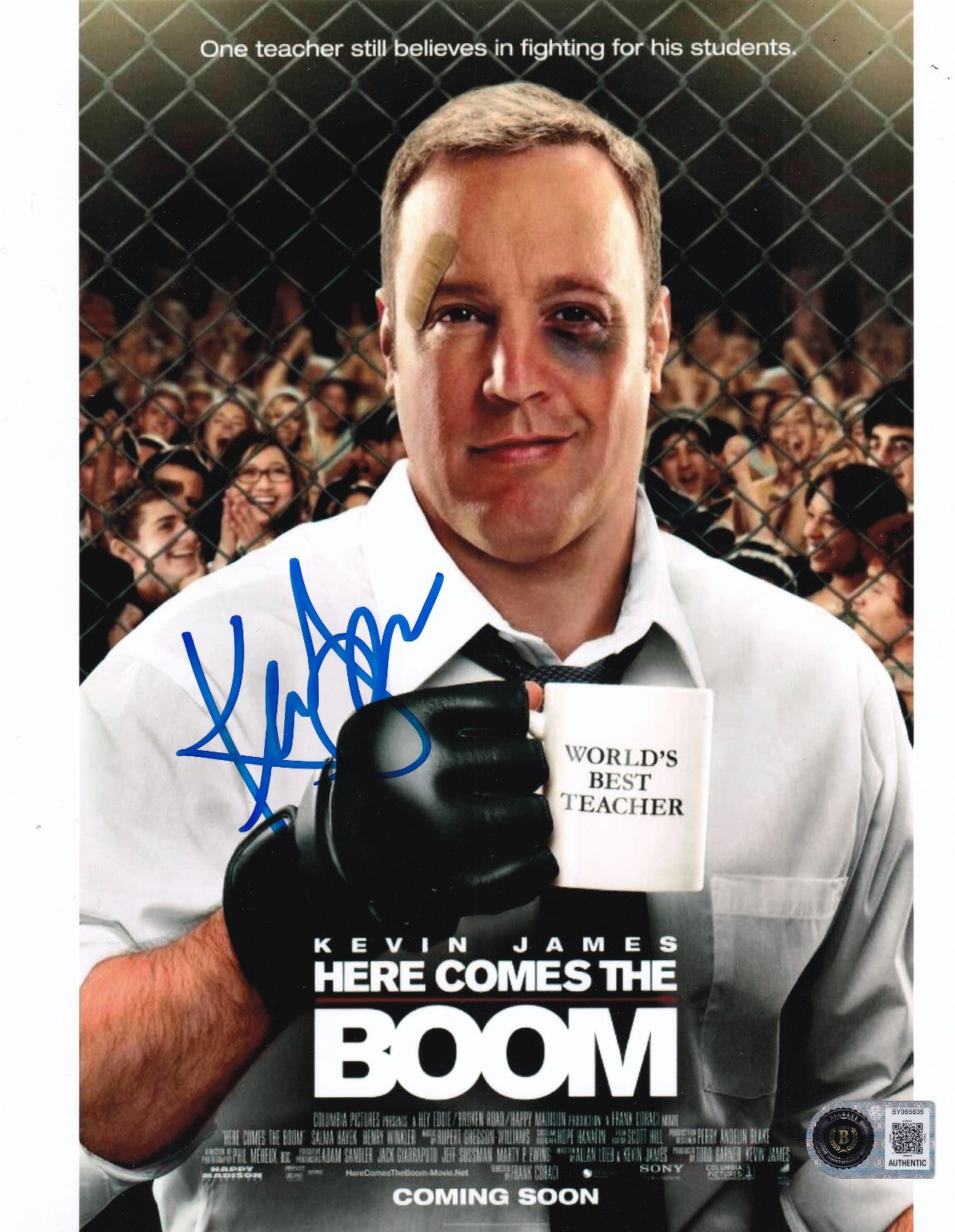 KEVIN JAMES signed (HERE COMES THE BOOM) movie 8X10 photo BECKETT BY085835