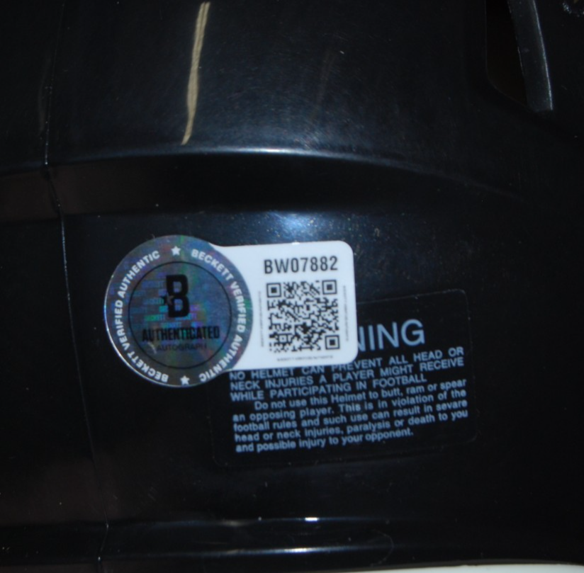 JOHN HARBAUGH signed (BALTIMORE RAVENS) mini football helmet BECKETT BW07882