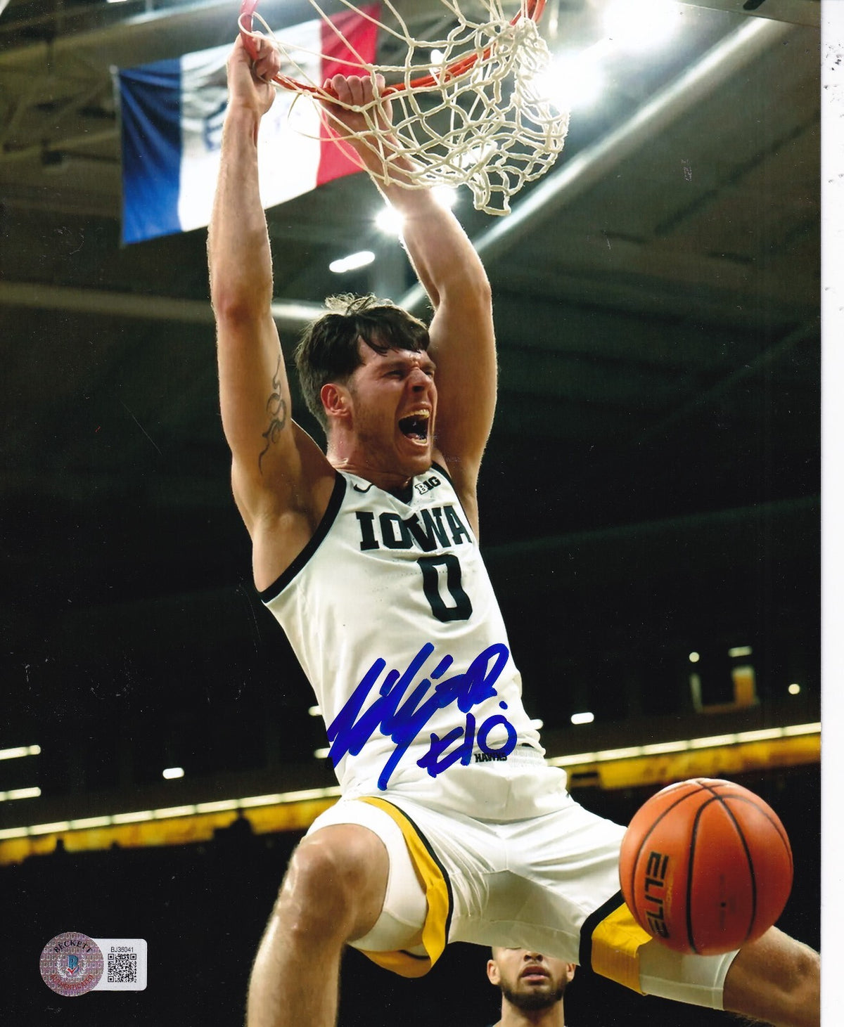 FILIP REBRACA signed (IOWA HAWKEYES) basketball 8X10 photo BECKETT BAS BJ36041