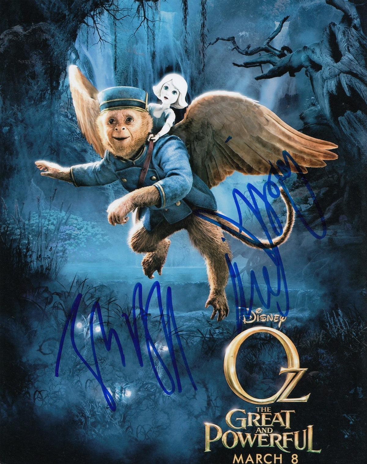ZACH BRAFF & JOEY KING signed (OZ THE GREAT and POWERFUL) 8X10 photo W/COA