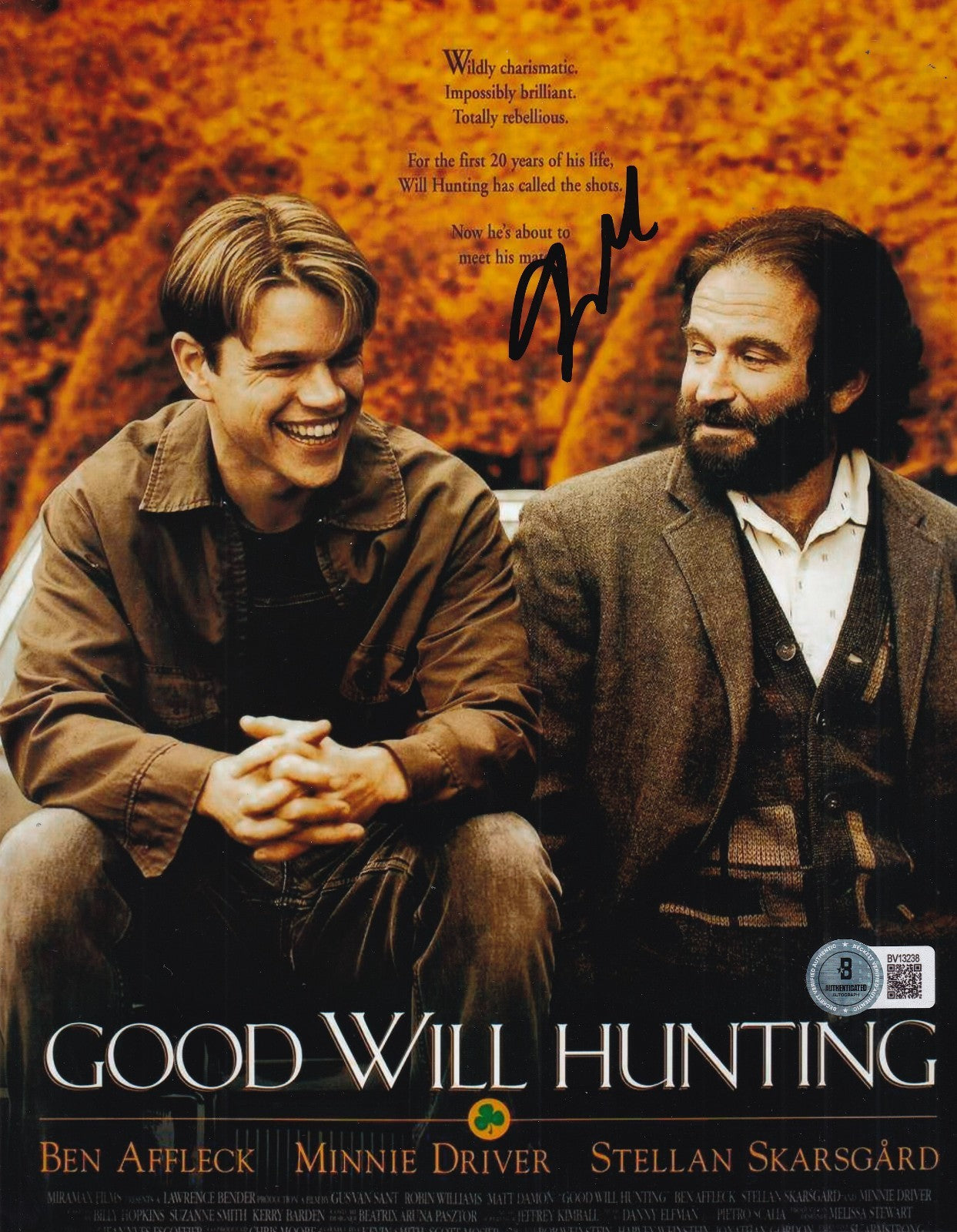 GUS VAN SANT signed (GOOD WILL HUNTING) Movie POSTER 8X10 photo BECKETT BV13238