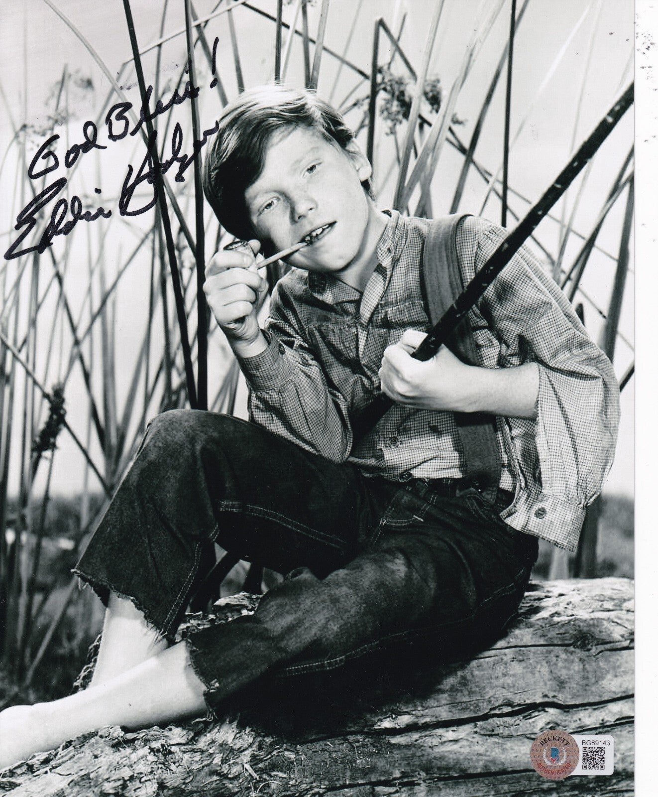 EDDIE HODGES signed (HUCKLEBERRY FIIN) Star Singer 8X10 BECKETT BAS BG89143