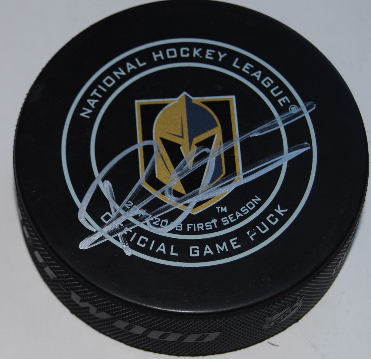 ERIK BRANNSTROM signed (LAS VEGAS GOLDEN KNIGHTS) game hockey puck W/COA