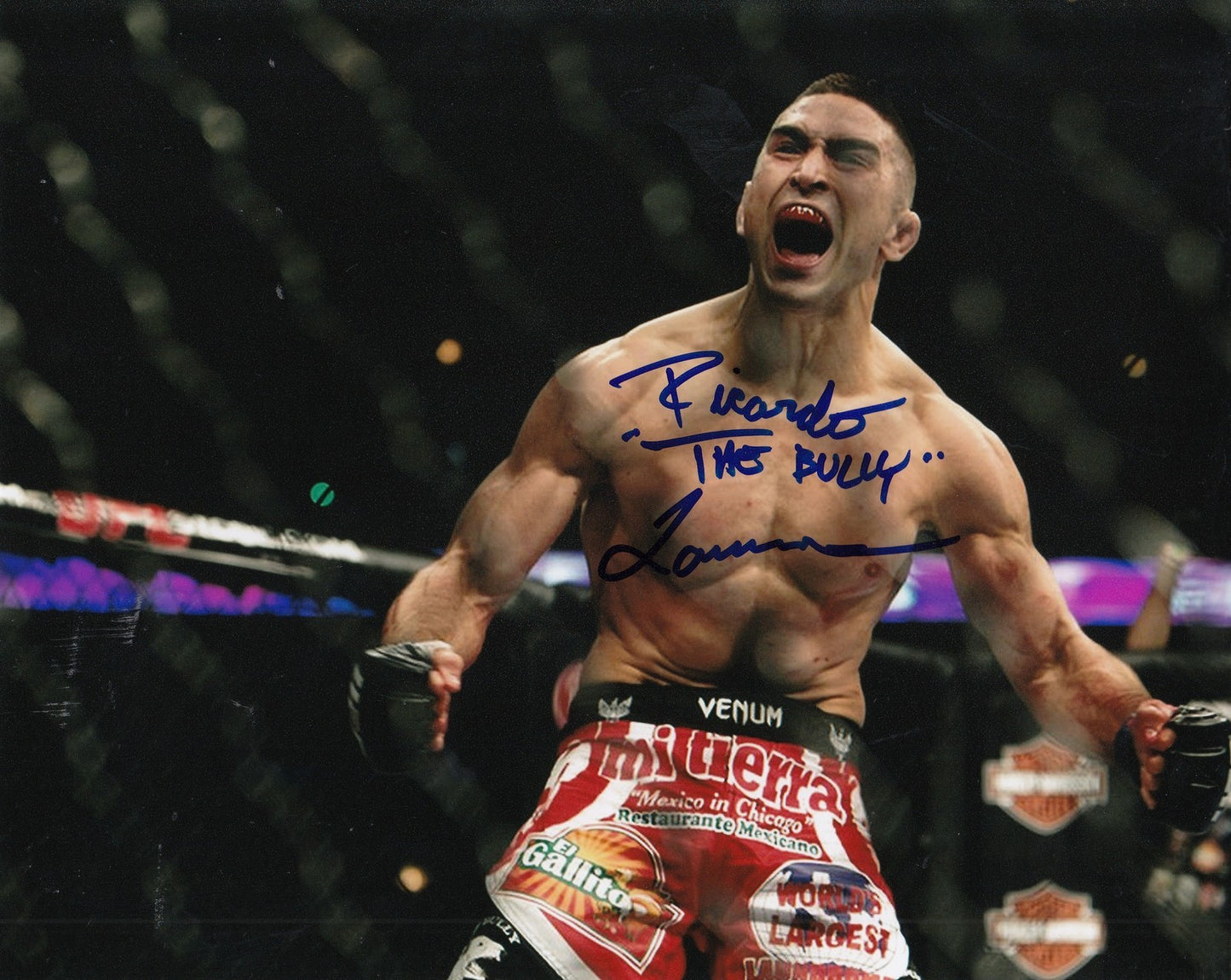 RICARDO *THE BULLY* LAMAS signed (UFC) MMA FIGHTING 8X10 photo W/COA #1