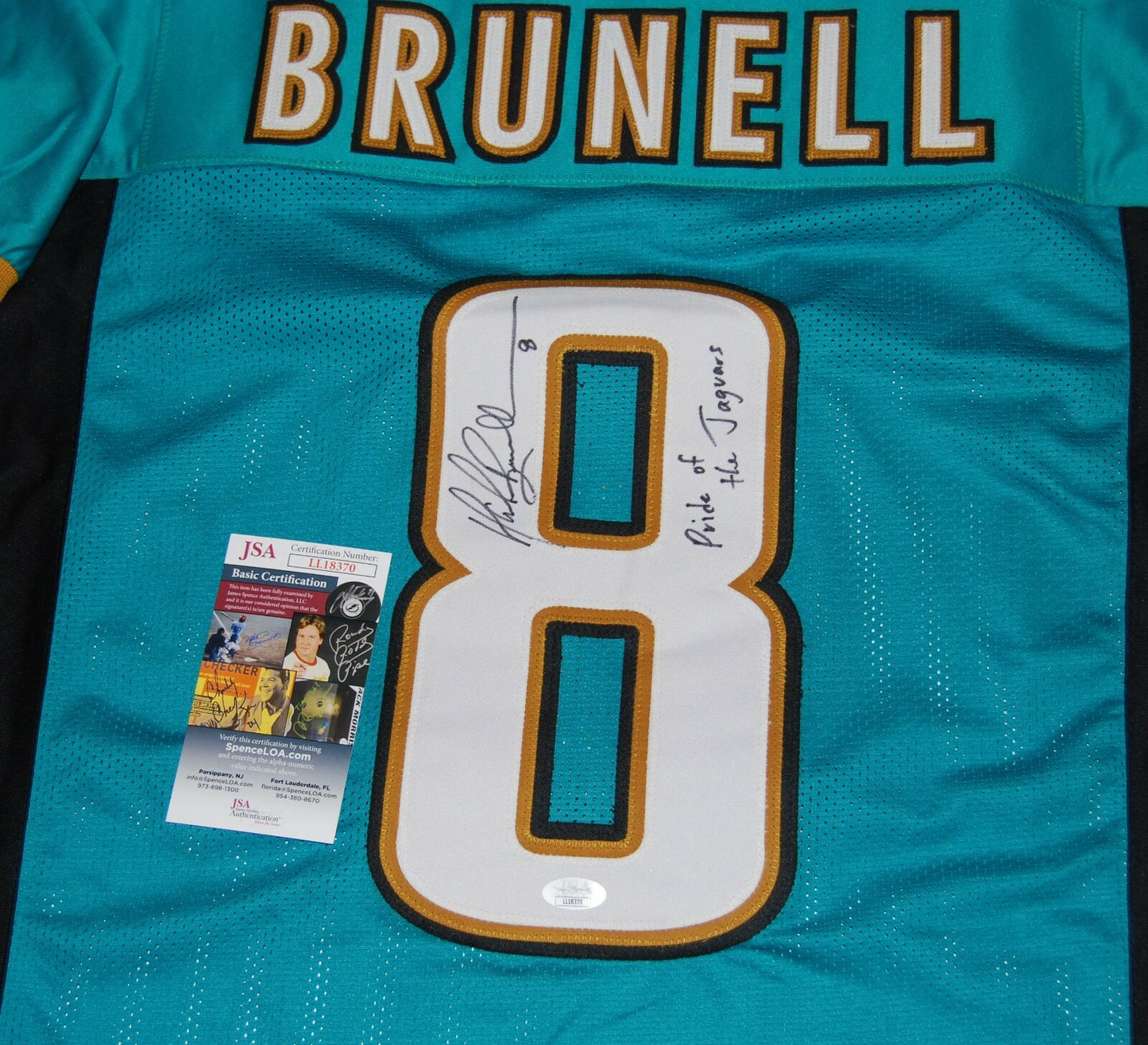 MARK BRUNELL signed (JACKSONVILLE JAGUARS) custom football jersey JSA LL18370