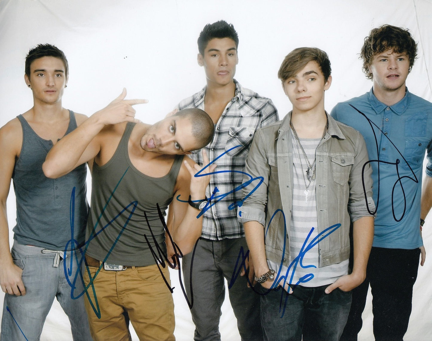 THE WANTED group signed MUSIC 8X10 photo W/COA *CHASING THE SUN* Tom Parker #2
