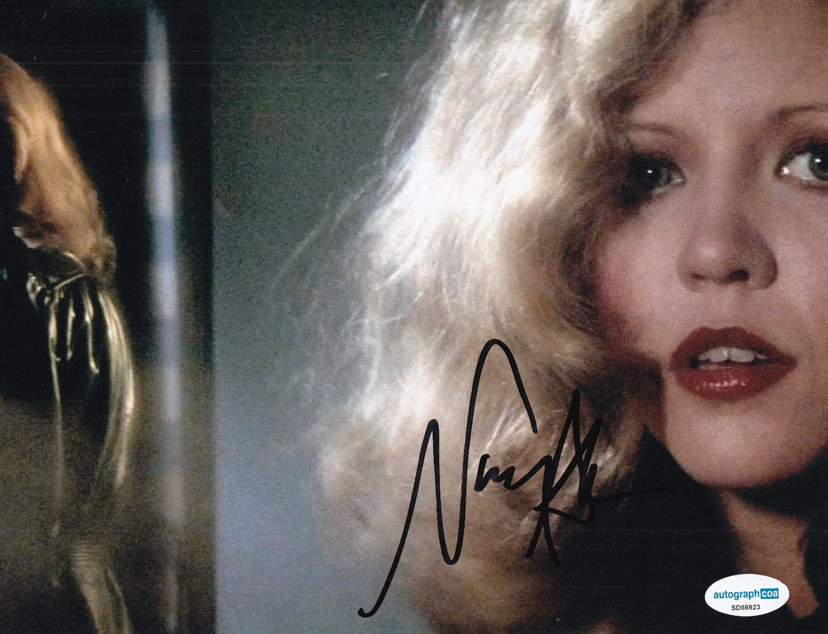 NANCY ALLEN signed (DRESSED TO KILL) Liz Blake movie 8X10 photo ACOA SD86923