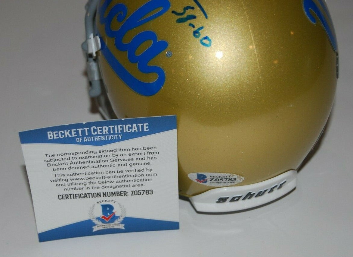 BILLY KILMER signed (UCLA BRUINS) mini football helmet BECKETT BAS Z05803