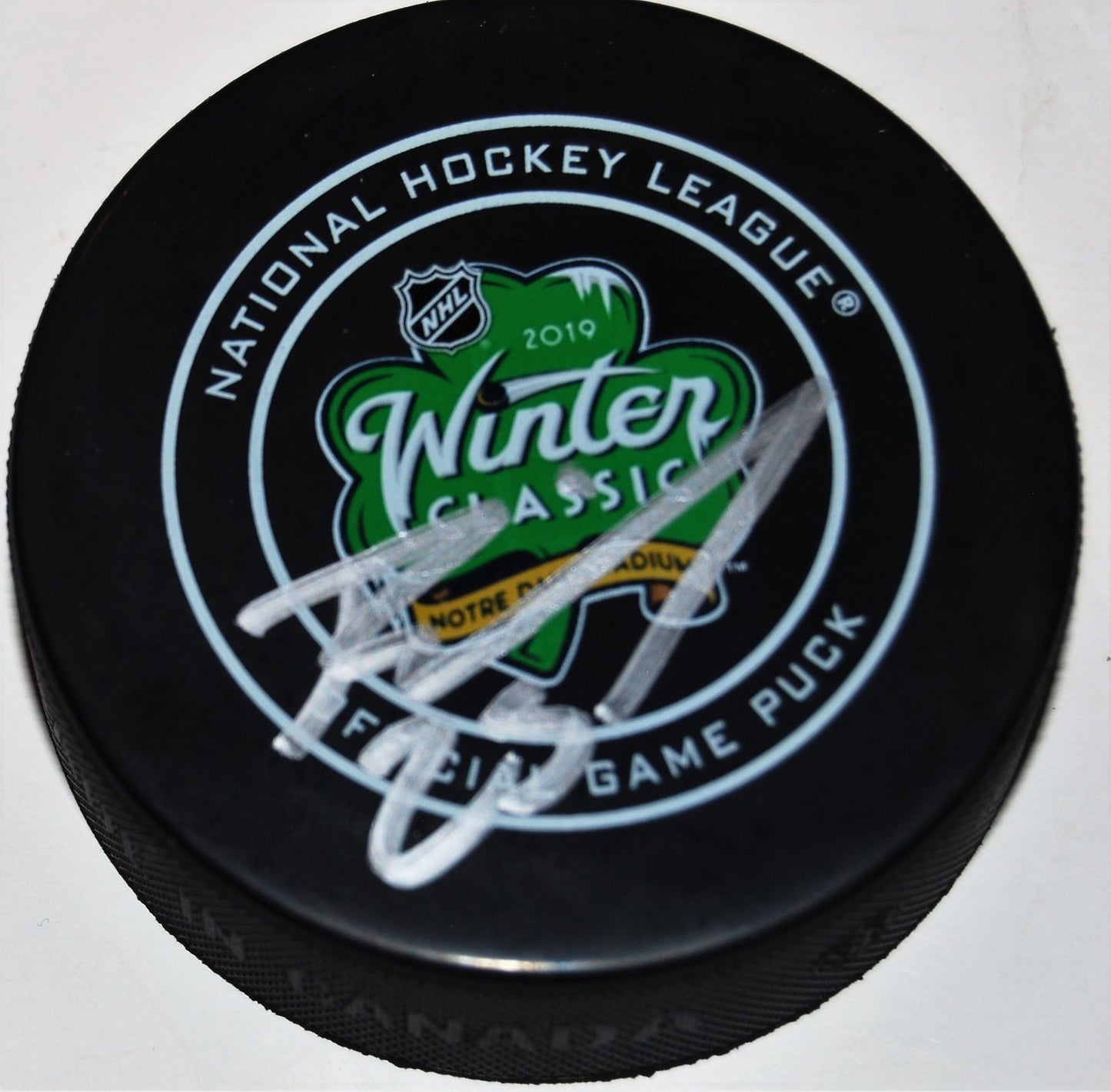 BRANDON MANNING signed (2019 WINTER CLASSIC) Game puck *CHICAGO BLACKHAWKS* COA