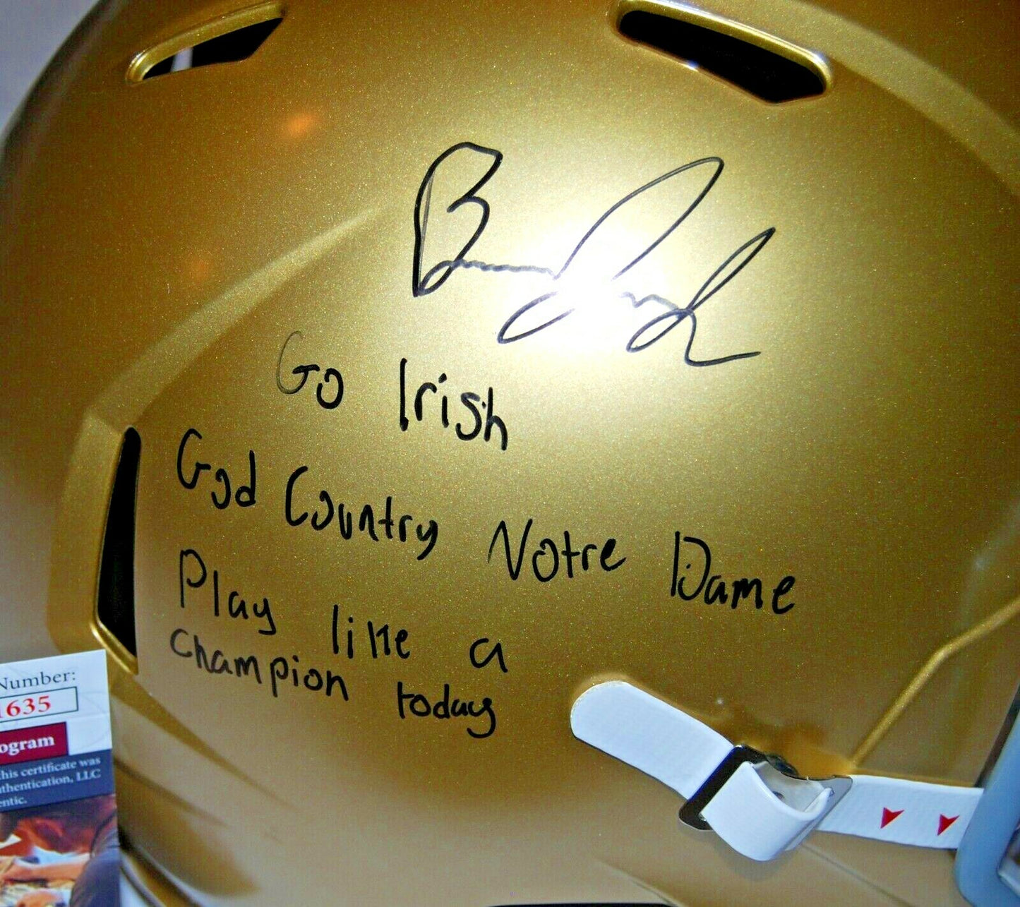 BRANDON JOSEPH signed (NOTRE DAME IRISH) Speed Full Size football helmet JSA