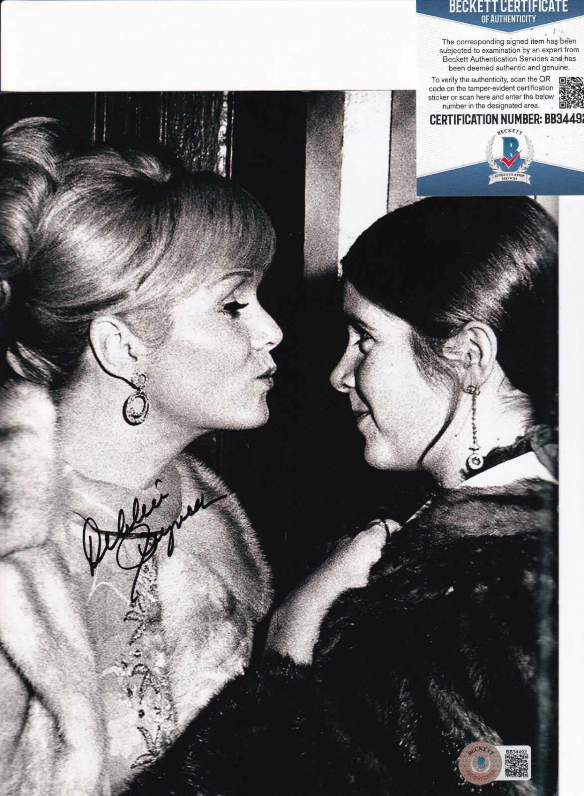 DEBBIE REYNOLDS signed (SINGIN IN THE RAIN) Movie 8X10 photo BECKETT BAS BB34492
