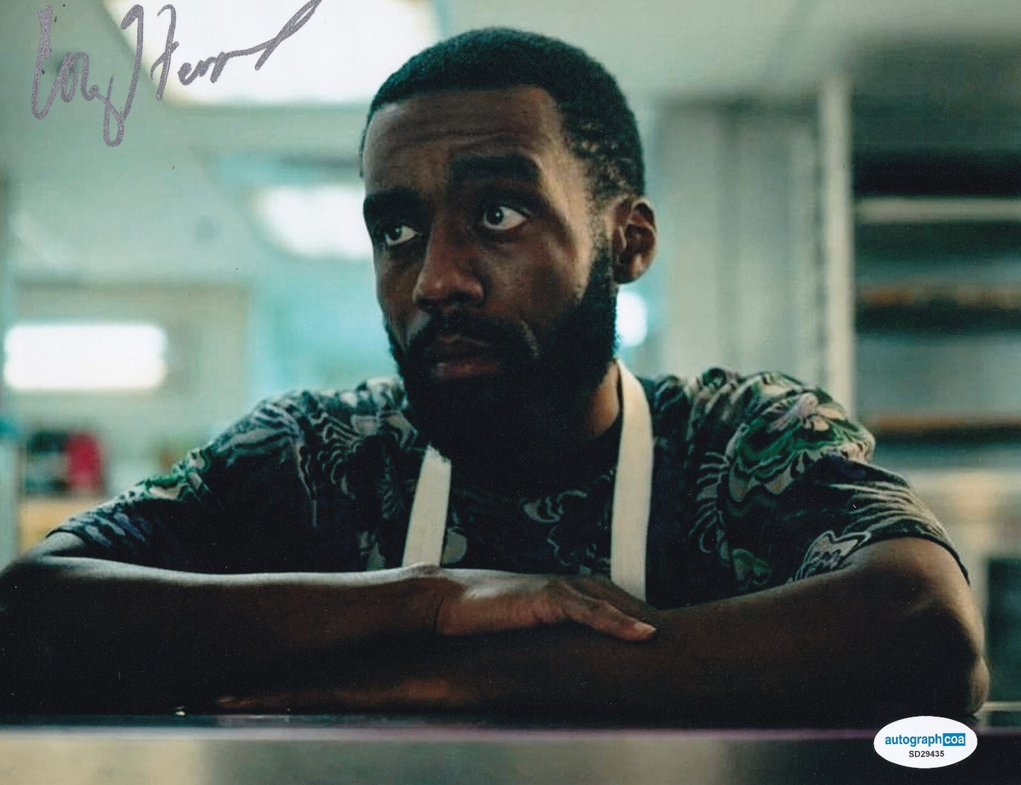 COREY HENDRIX signed (THE BEAR) Gary Sweeps Woods 8X10 photo ACOA SD29435