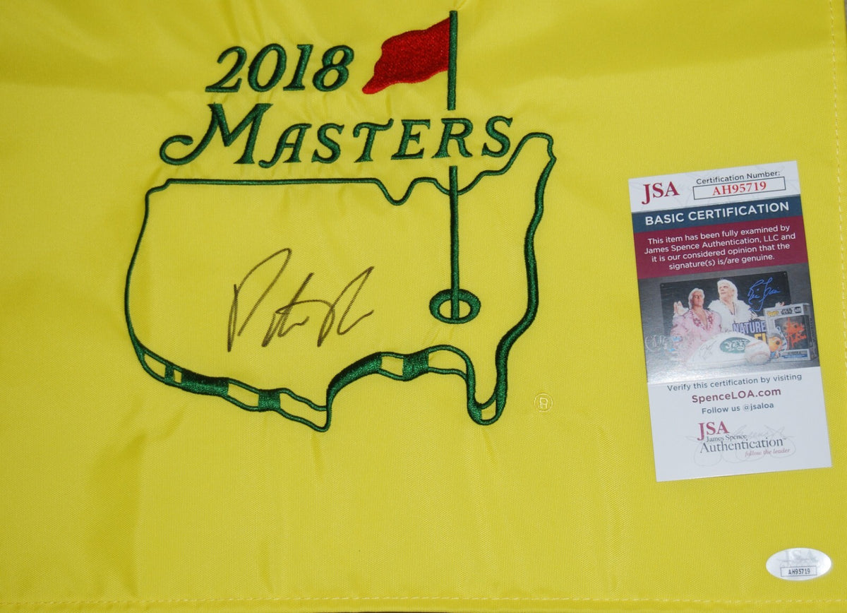 PATRICK REED signed (2018 MASTERS) Champion Golf pin flag JSA COA AH95719