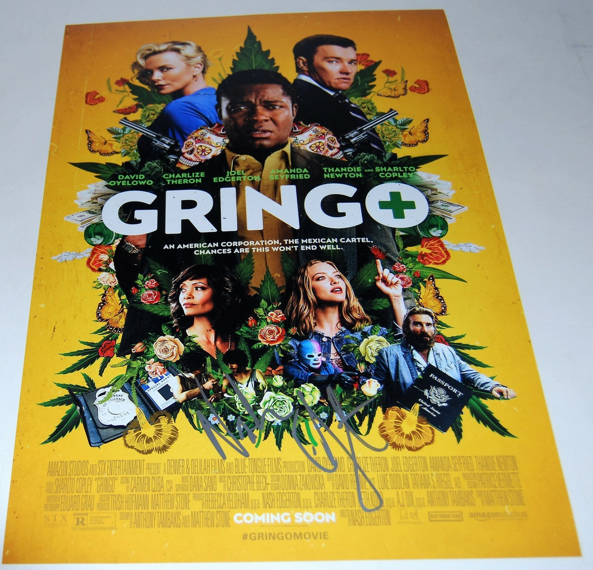 NASH EDGERTON signed (GRINGO) 12X18 movie poster photo *DIRECTOR* W/COA