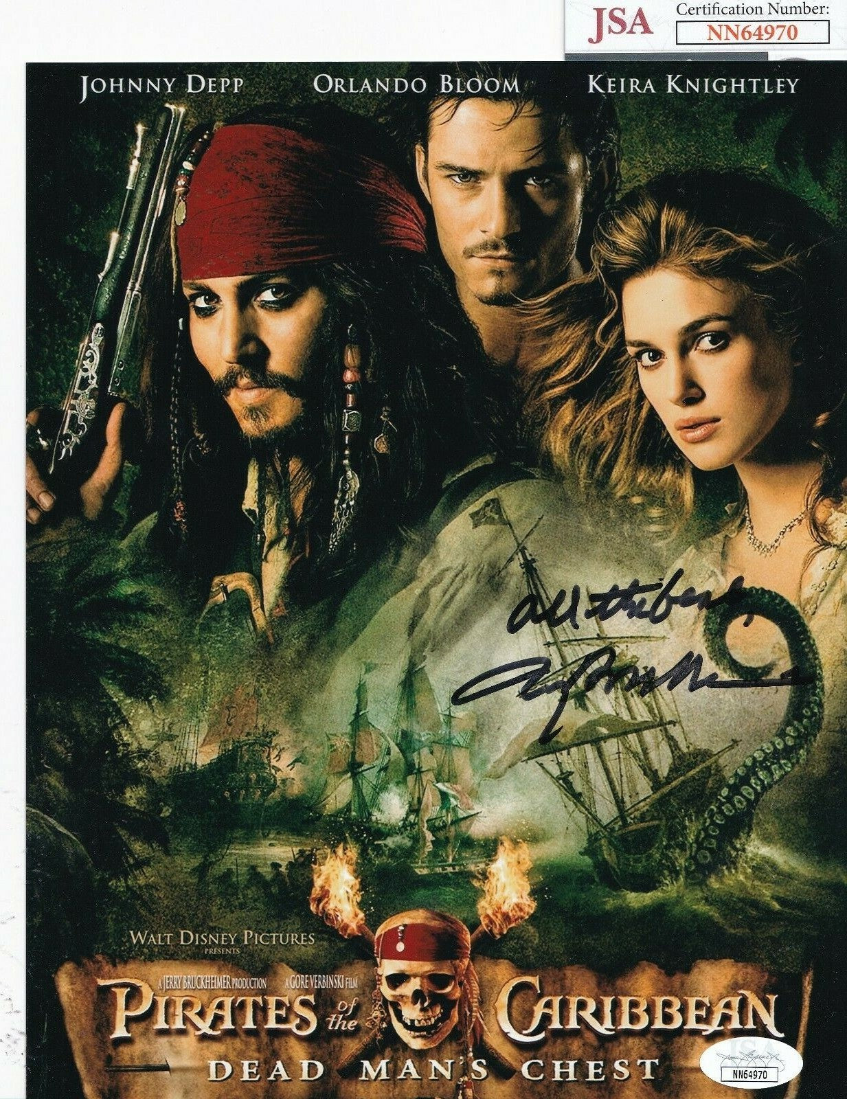 JERRY BRUCKHEIMER signed (PIRATES OF THE CARIBBEAN) Movie 8X10 photo JSA NN64970