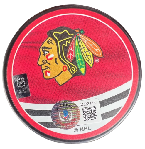 JEREMY ROENICK signed (CHICAGO BLACKHAWKS) hockey puck BECKETT BAS AC93111